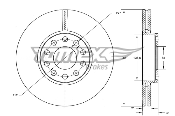 Brzdový kotúč TOMEX Brakes